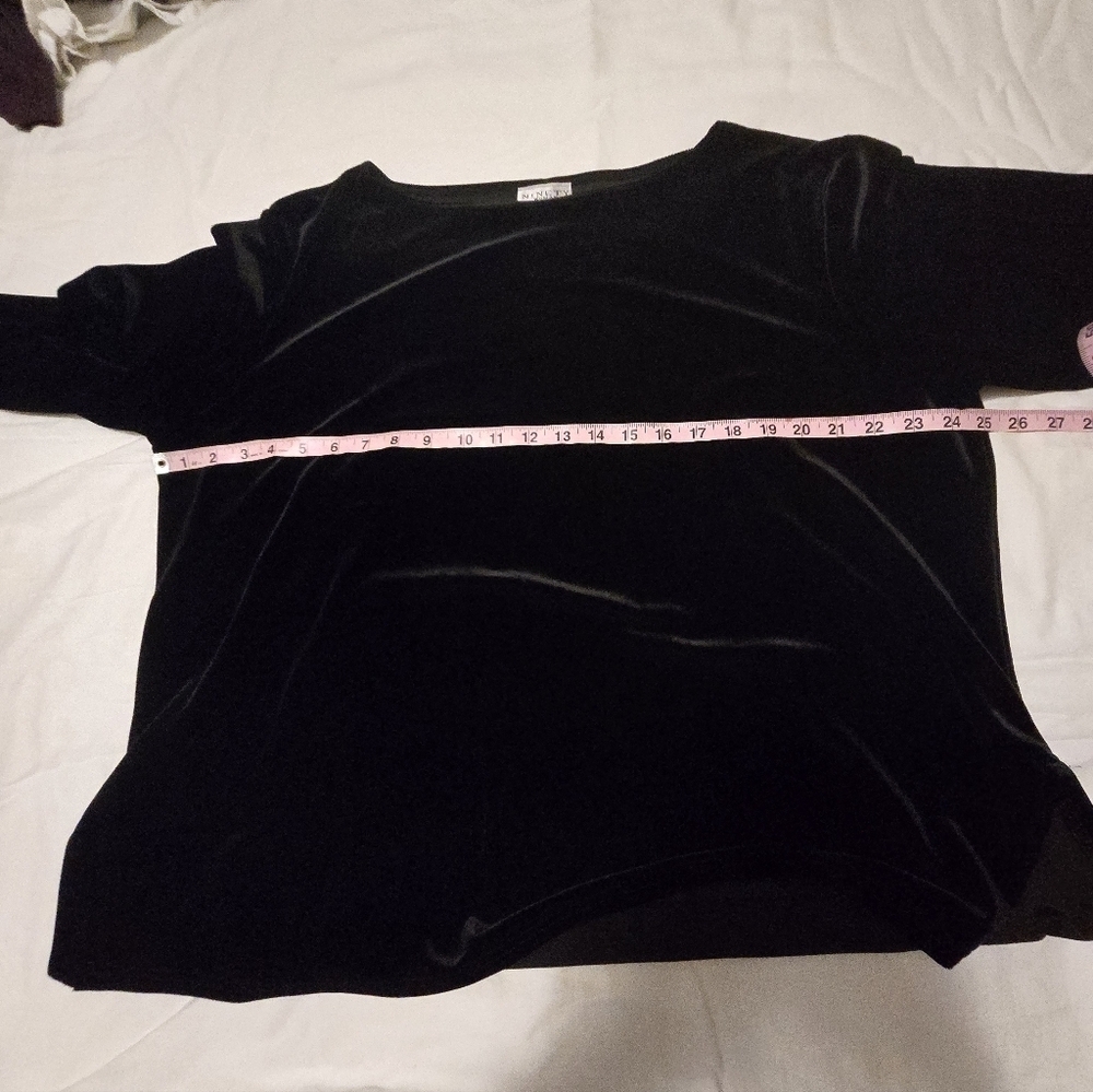 Black Velvet Boat Neck Top By Ninety Woman Size 2X - Picture 6 of 8